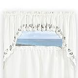 Renaissance Home Fashion Collections Etc Seashells Embroidered Swag Pair, 56' X 38', Sea Mist