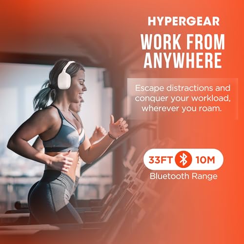 Image of HyperGear Over-Ear Headphones - Wireless Bluetooth Headphones with Noise Isolation, Built-in Mic, Soft Memory Foam Cups for All-Day Comfort, White