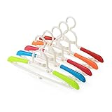 GLCON Portable Folding Clothes Hangers - Foldable Clothes Drying Rack for Travel - Plastic Closet Hangers (Pack of 5)