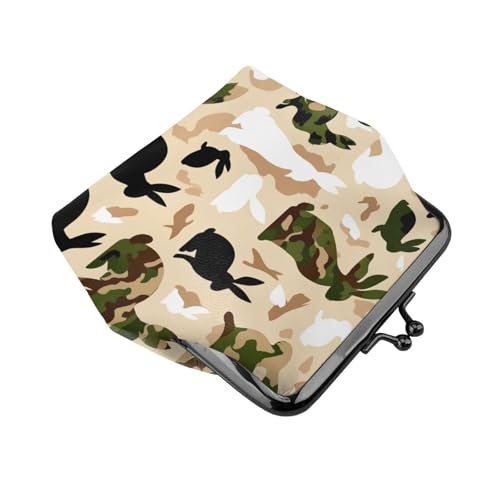Pu Leather Buckle Coin Purse American-Rabbit-Camouflage Girls Kiss-Lock Change Purse Wallets3