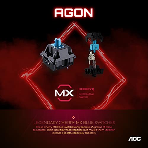 Agon Tournament-Grade Rgb Gaming Mechanical Keyboard, Cherry Mx Blue Switches, Nkro, Dedicated Macro & Multimedia Buttons, Light Fx Sync, G-Menu Software (Agk700) #TOP1