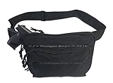 Explorer Mens Black Gun Pistol Pouch Carry Concealment Concealed Large Tactical Fanny Pack with Key Ring Carabiner