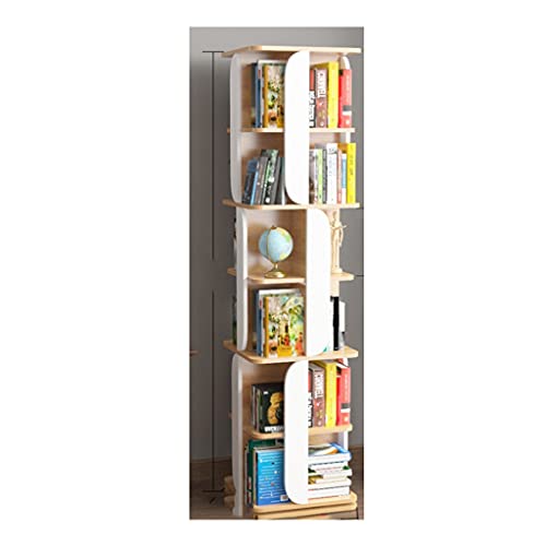 Bookshelf Rotating Solid Wood Floor-to-Ceiling 6-Layer 46cm