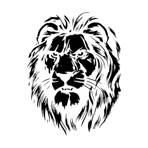 Autocollant mural en vinyle motif tête de lion féroce - Décoration d'intérieur - Petit format -...