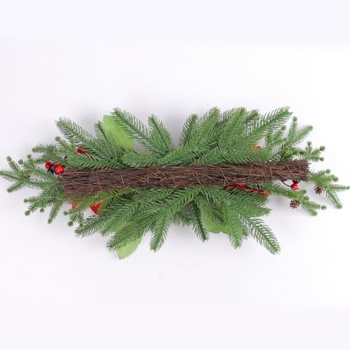 Couronne de Noël en fleurs baies feuilles fruits décoration festive maison - 7