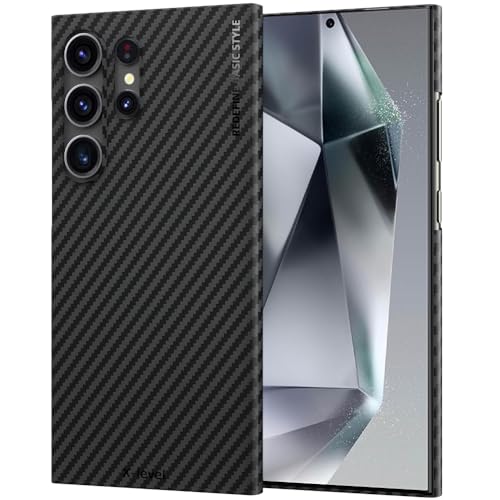 Image of X-level Design for Samsung Galaxy S24 Ultra Case, Flexible Carbon Fiber Shockproof Lightweight Protective Cases Thin Slim Phone Cover Case for Samsung S24 Ultra(Black)