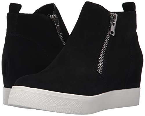 Steve Madden Women's Wedgie Sneaker, Black Suede, 8 M Us #TOP6