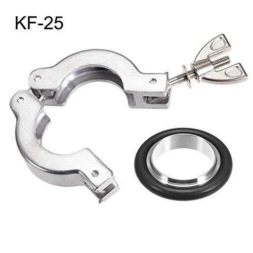 Image of uxcell Aluminum Vacuum Clamp 53mm X 31mm KF25 Single Pin Clamp Wing Nut W Center Ring for Ferrule TC