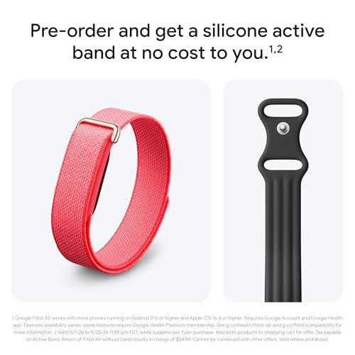 Image of Google Fitbit Air - Berry with Large Obsidian Active Band Bundle
