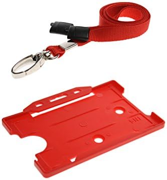 Lanyard Neck Strap 10mm Wide with Metal Lobster Clip and Safety Breakaway with Badge Pass Card ID Holder for Credit Card Sized ID Cards  Blue (Pack of 1) by ID Card It