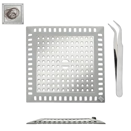 Soomuct 1 filtre de douche pour cheveux - 12,3 x 12,3 cm - Grand tamis de douche - Convient pour les cabines de douche et les cuisines, empêche les bouchons causés par les cheveux et la saleté.