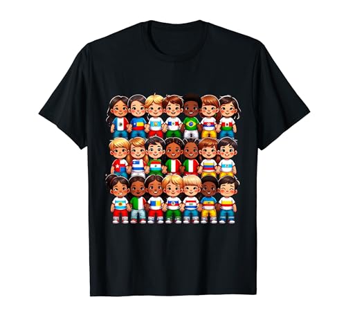 Hispanic Heritage Month All Latino Countries Flags With Kids Camiseta