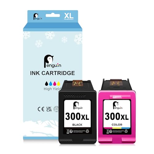 Penguin 300 XL Remanufactured Printer Ink Cartridge Replacement suitable for HP 300XLcompatible with PhotoSmart C4680 C4600 Deskjet F4272 120 C460 Black and Colour