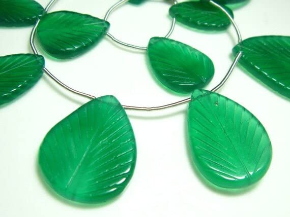 Green Onyx de grandes feuilles pour remplacer les composants en plastique de vos bijoux