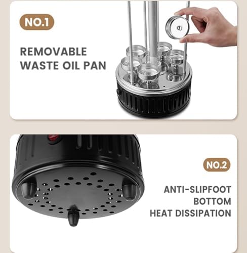 Electric Vertical Rotisserie Kebab Machine - 12 Fork Smokeless Indoor Grill for Perfect Gyros & BBQ Cooking at Home, Ideal for Family Gatherings & Parties