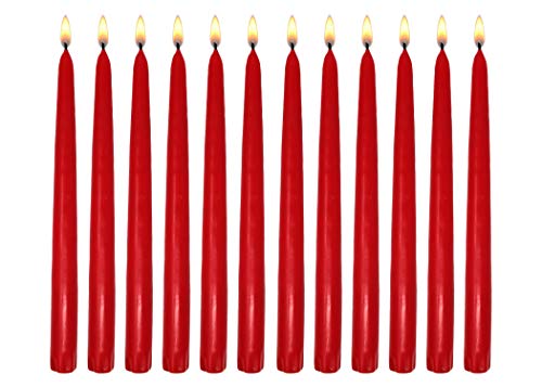 10 Inch Household Red Taper Candles -12 Pack - '' 10'' Long Hand Dipped Dinner Candle Dripless Smokeless For Party Wedding And Birthday Unscented  #TOP1