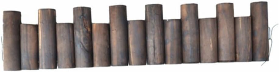 1m Wooden Decorative Garden Fence Carbonized Anticorrosive Solid Log Edging for Flower Beds Balconies and Courtyards Diameter Height