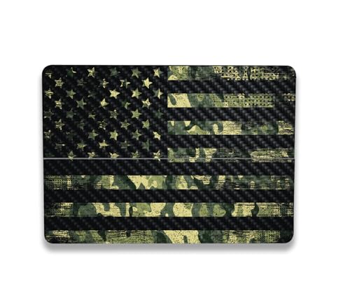 Image of MightySkins Carbon Fiber Skin Compatible with Microsoft Surface Laptop Studio 2 (2023) Full Wrap Kit - American Camo | Protective, Durable Textured Carbon Fiber Finish | Made in The USA