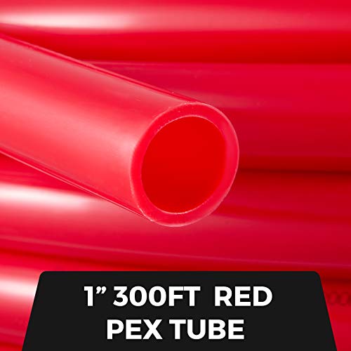 Happybuy Pex Pipe Tubing 1 Inch 300ft Pex Tubing Non-Barrier Radiant Water Plumbing Pipe Pex-B ,1\" Non-Barrier/300FT/Red