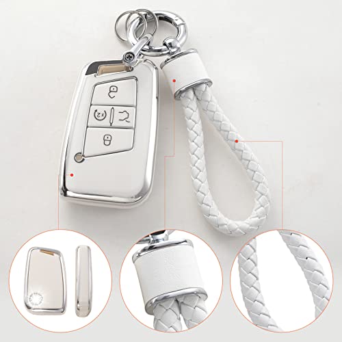YO&YOYE for VW Volkswagen Key Fob Cover with Keychain, Soft TPU Key Case Protection Fit for Tiguan Atlas Jetta Passat Golf Alltrack Smart Key — view 4