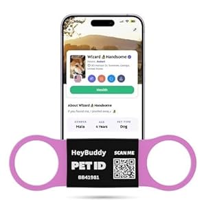 HeyBuddy® Slide Series – QR Code Smart Pet Tags for Dogs & Cats, Personalized Pet Tag Stores Multiple Information, Includes Passive Location Tracking, Real-Time Notification & Community Alerts