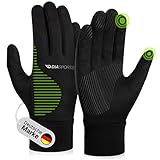 Diasports Handschuhe Herren & Damen | Touchscreen Laufhandschuhe | Fahrradhandschuhe mit Anti-Rutsch | Winterhandschuhe Outdoor | Sporthandschuhe | Dünne Winter Thermohandschuhe Grün, S|