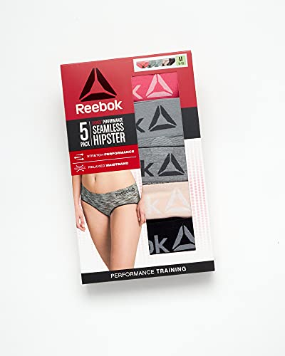 Image of Reebok Womens Hipster Panties 5 Pack Soft Stretch Underwear for Women | Moisture wicking hipster briefs with a tagless relaxed waistband Soft stretch fabric with a smooth, barely-there fit all day.