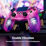 CHENGDAO Wireless Controller für PS4, Game Controller für PS4/Pro/Slim/PC, Gamepad mit Dual Vibration, 6-Achsen Gyro sensor, Rosa – Bild 2