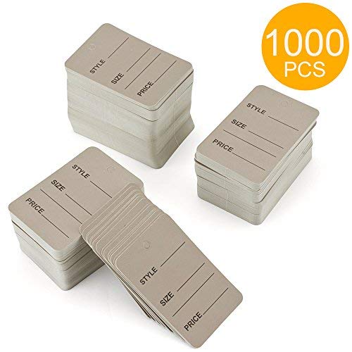 Metronic Price Tags, Perforrated Merchandise Marking Tags, One-Part Paper Tags, 1-1/4 x 1-7/8 - Inches Marking Tags, Pack of 1000 (Grey)