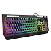 PICTEK RGB Gaming Keyboard with Comfortable Quiet Silent Keys with RGB LED Lighting Effects, Customizable RGB Backlit Wired Keyboard, 9 Independent Multimedia Keys, For Mac/PC Gamers, Sega Saturn Game