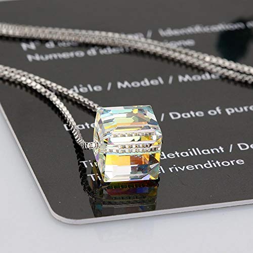 Collier pendentif argent Aurora cristal d'Autriche bijoux de clavicule - 2