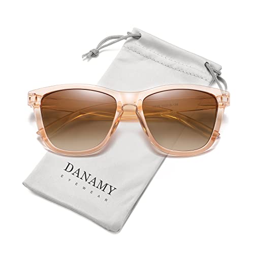 DANAMY Sunglasses Womens Polarized Sunglasses for Women Trendy Designer Mirrored UV Protection Sun Glasses