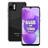 Ulefone Note 6T Smartphone Ohne Vertrag (2023) Android 12 OS, 4G Handy 64GB ROM 128GB Erweiterbar mit 13MP Hauptkamera 6,1 Zoll HD+ 3 Slots/Face ID/GPS/WiFi/FM Dual SIM Handy-Schwarz