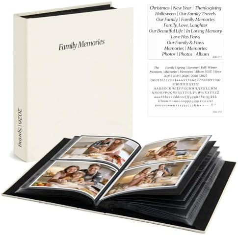 Vienrose 4x6 Family Photo Album, Small Slip-In Photo Album with 2...