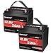Dumfume 2 pack 12V 50Ah LiFePO4 Lithium Battery, Built-in 50A BMS,640Wh Capacity, 6000+ Cycles, Low-Temp Protection,Perfect for RV, Camping, and Home Energy Storage