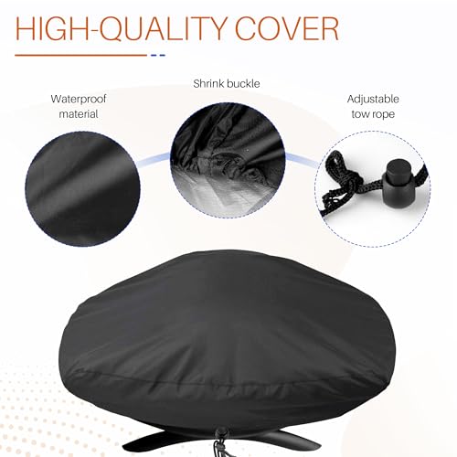 Image of Grill Cover for Weber Q1200, Q1400, Q140, Q120, Q100 and Q1000 Grills, Outdoors Patio Barbecue BBQ Cover Fits for Webe Grill Accessories 7110 Replacement (Black)
