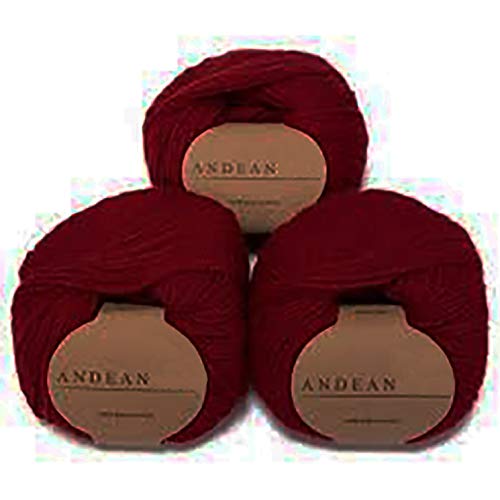 Sweet Dreams Home - Pack 10 Skeins 50 Grams Each 100% Peruvian Baby Alpaca skeins Double Knitting Yarn 4/9 nm, 10 Skeins (1.10 Lbs - 500 gr), Red Wine, Thermo, Organic, Eco Friendly, Soft