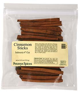 Indonesian Cinnamon Sticks 4 inch By Penzeys Spices 8 oz bag (Pack of 1)