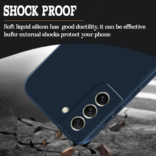 Image of amazon basics Mobile Cover for Samsung Galaxy S21 FE 5G | Full Camera Protection | Premium Liquid Silicon Case | Flexible Bumper Case for Samsung Galaxy S21 FE 5G (Dark Blue)