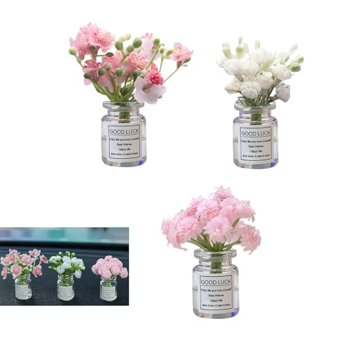 Hugwits 3 PCS Mini Flower Car Decors, Cute Baby's Breath