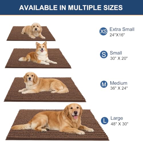 Image of OLANLY Dog Door Mat for Muddy Paws 30x20, Ultra-Absorbent Chenille Mud Mat