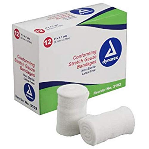 Conforming Stretch Gauze Bandage, 2 in X 4.1 Yards., Non-Sterile, 12 Rolls