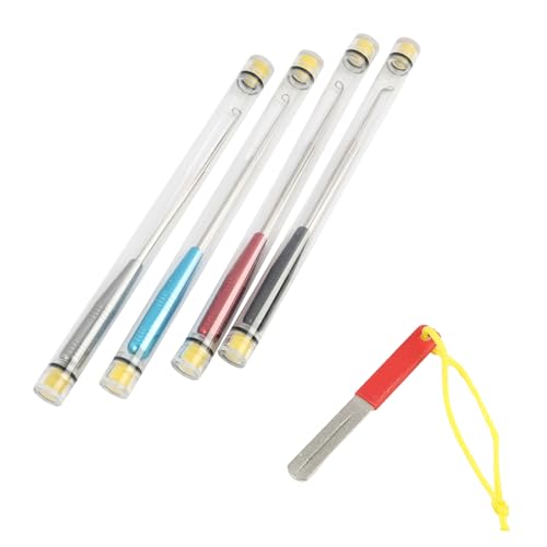 4PC Fish Hook Remover Tool Set, Bonus Fishing Hook Sharpener, Quick Fishing Hook Removal Device, Fishing Gear for Adults, Includes Storage Tube, Essential Fishing Accessories