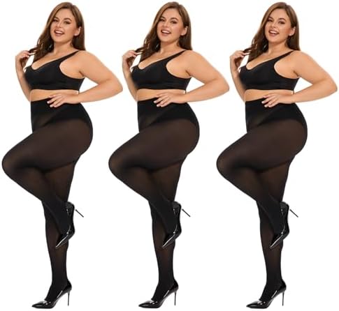 DUCMODA Damen Curvy Strumpfhose Große Größen Semi-Blickdicht Strumpfhosen Plus Größen XL-4XL Oversize über 10 Farben