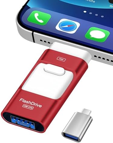 ZARMST USB Stick 256 GB für Smartphone, 4-in-1 USB 3.0 Speicherstick, Rot | Vielseitiges Flash-Laufwerk für Handys, Tablets & PC, Fotos & Videos sichern, schnelle Datenübertragung,