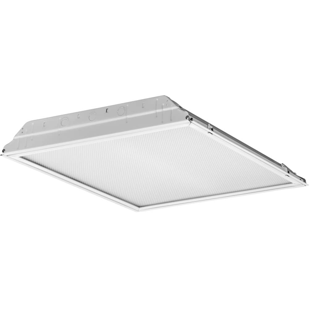 Lithonia Lighting 2x2 Lensed LED Troffer Light, Recessed LED Drop