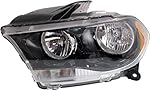 Evan Fischer Headlight Assembly Compatible with 2011-2013 Dodge Durango Halogen Black Interior Driver Side