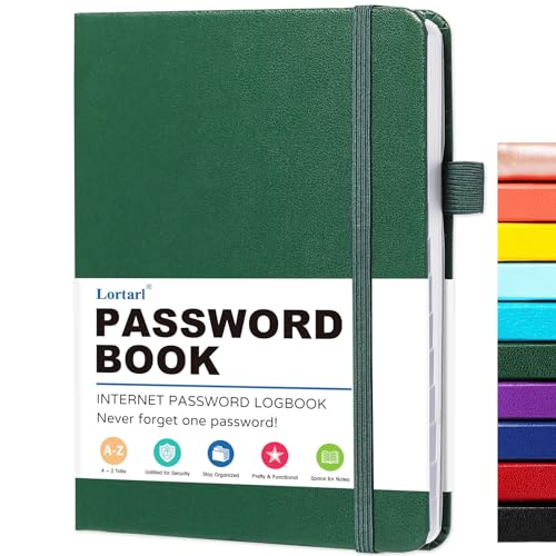 Password Book with Alphabetical Tabs - Internet Address & Password Keeper Logbook, Hardcover Password Notebook for Password Organization