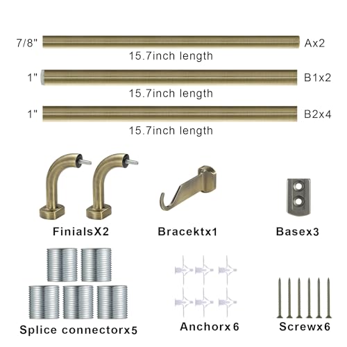 Splicing Room Darking Curtain Rods for Windows 28-116”, 1inch Diameter Wrap Around Adjustable Drapery Blackout Curtain Rod, Antique Bronze by Joodxoe - Used condition - Image 6