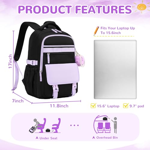 Mochila Escolar para Niñas ASKSKY 15.6 Pulgadas miniatura 2